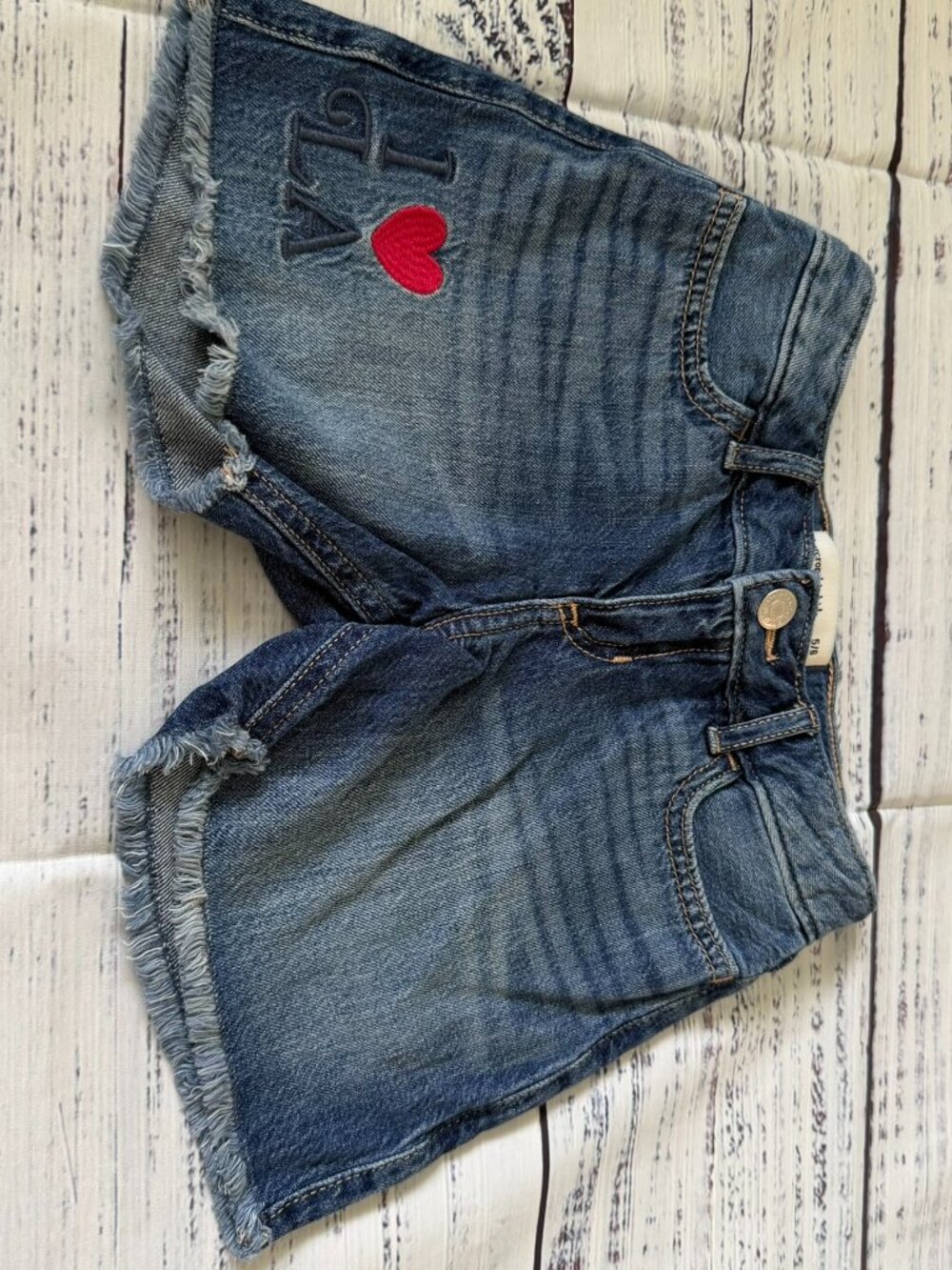 Abercrombie Kids Girl Jean Shorts size 5/6 w/adjustable straps